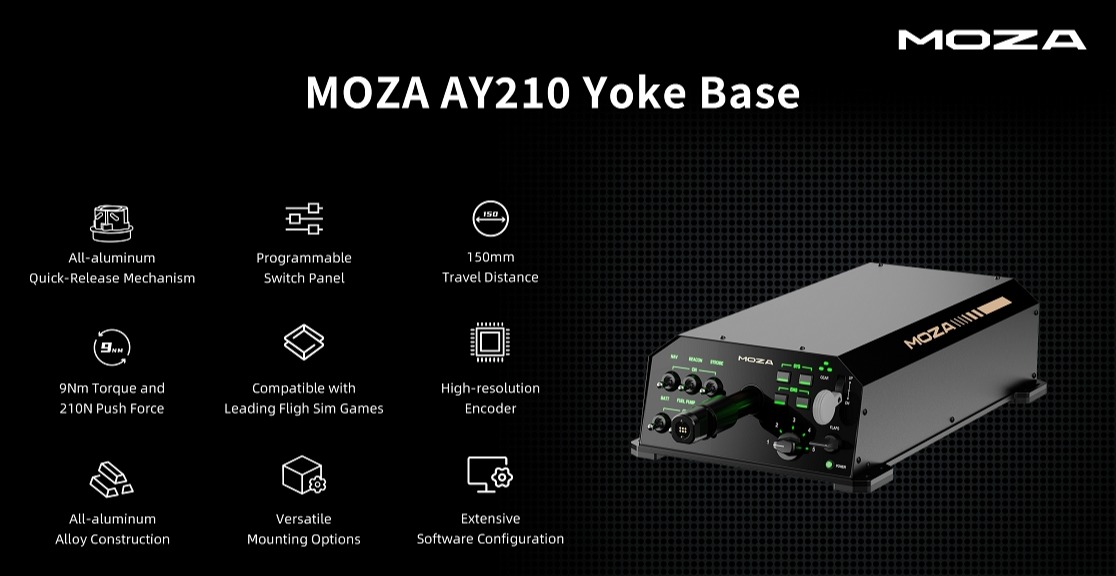 Moza-Flight AY210 9nm Yoke Bázis